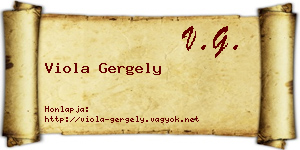 Viola Gergely névjegykártya